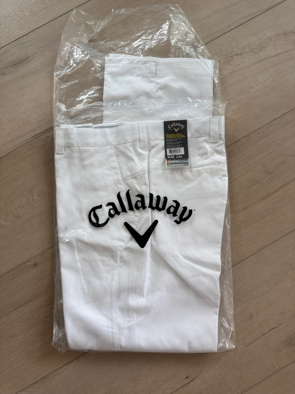 Callaway White Opti-Dri Golf Pants size 36 NEW with tags